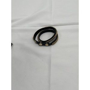 Cookie Lee Gold Tone Chain On Faux Wrapped Leather